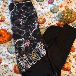 Pink galaxy mesh leggings